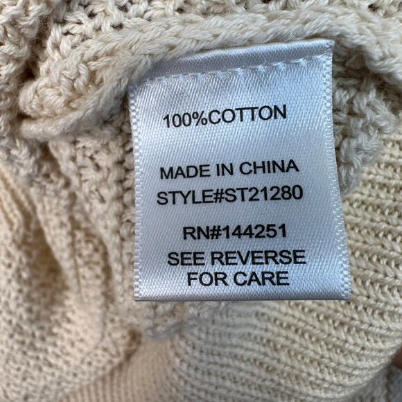 Sincerely Jules Crochet Knit Crop Top & Pants Set XS Oatmeal Stretch Loungewear - Picture 5 of 13